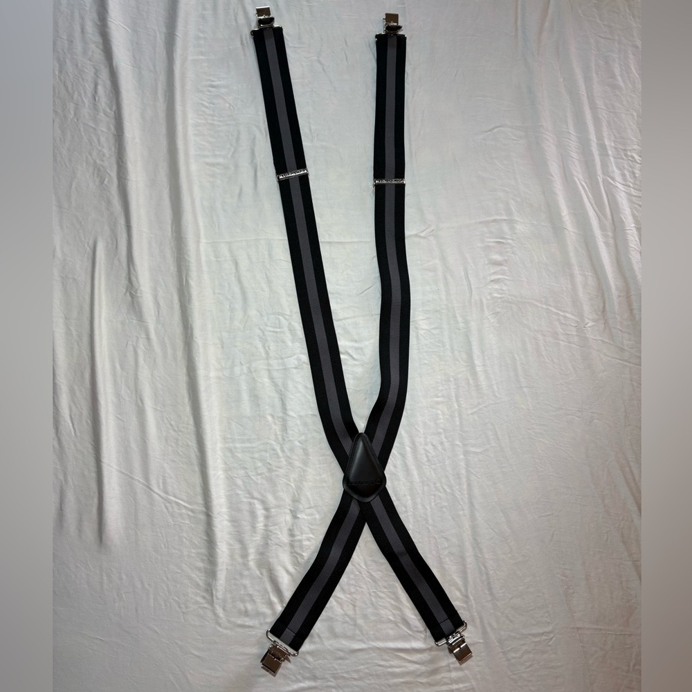 Carhartt Black and Gray Striped Suspenders